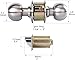 Door Knob with Lock Bedroom - Keyed Entry Door Knob Lock Interior and Exterior Bathroom,Stainless Steel Privacy Locking Door Knob Round Ball Door Lock Brushed Nickel(Silver)