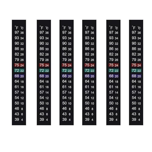 Image of Brewing Thermometer Strip Adhesive Strip Thermometer Aquarium Thermometer Strip, Temperature Test Strip Thermometer Sticker for Fish Tank /Kombucha /Fermentation Jar 39 to 97℉ /4 to 36℃ (6pcs)