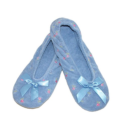 Image of Terry Ballerina Slippers with Embroidery for Women by Isotoner