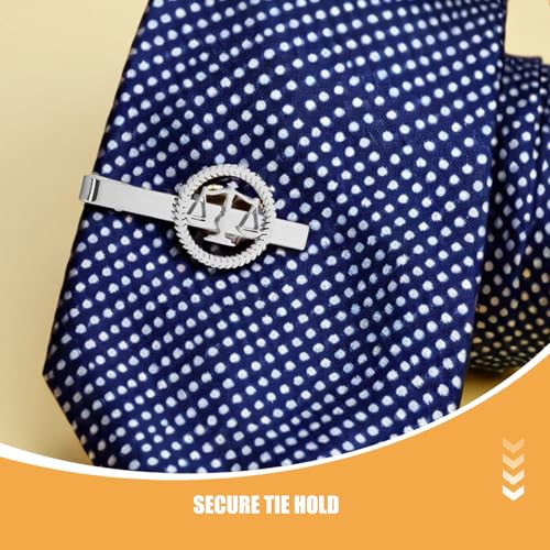 Alfiler de corbata de acero inoxidable plateado con escala de libra 5