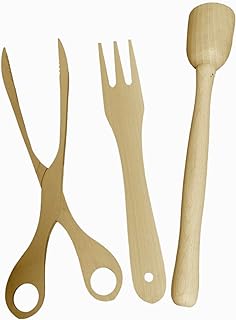 Sauekraut Cabbage Pounder & Fermented Food Handling Tool Kit. The Kit Includes a Sauekraut Pounder for Mason Jars, Pickled Vegetables Tongs, a Sauerkraut Fork. Solid wood.
