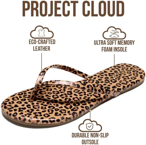 Project Cloud Flip Flops for Women Footwear- Lightweight and Memory Foam Insole Sandals for Women 2026 - Durable Non-Slip Beach Essentials Flats for Women Sandals (Foundations) thumbnail