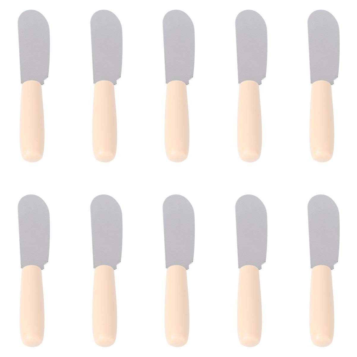 OFFSCH 10pcs Stainless Steel Icing Spatula with Rubber Handle for Spreading Butter Cream and Cheese for Cake Smoothing and Pastry Decorating