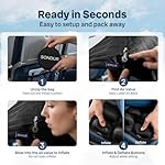 Travel Cushion – CloudAir Technology Airplane Seat Cushion – Inflatable Travel Cushion for Long Flights – Portable Air Cell Design, Puncture-Resistant Waterproof Pad – Black - Image 3