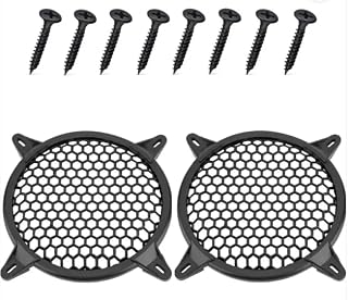 Speaker Grill Cover, 10-inch Round Mesh, Black, Pack of 2 with Mounting Screws