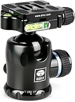 Vista 2 de SIRUI AM-01 Cabezal de bola de aluminio, cabezal de trípode profesional con base panorámica, placa de liberación rápida TY-50 Arca, carga máxima