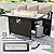 Kullavik Aluminum Patio Furniture Set,7 Pieces 7 Seat Metal Outdoor Furniture Conversation Set w/45 Propane Gas Fire Pit&Swivels,Khaki