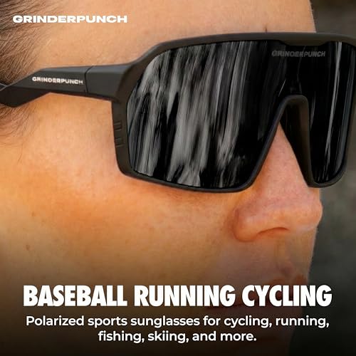 Image of grinderPUNCH Polarized Sports Sunglasses for Men Women UV Protection Shades for Baseball Running Cycling Skiing & Pickleball