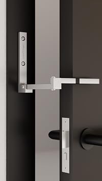 V77 Door Bolt Überfallschutz for Apartment Doors 100% Steel Silver