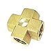Nigo Industrial Co. Forged Brass Pipe Fitting, 4-Way Tee, Female Pipe (1, 1/4