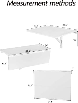 Wall-Mounted Drop-Leaf Foldable Table Folding Wall-Mounted Drop-Leaf Table Wall Mounted Table Wall Mounted Folding Table Sturdy Hanging Table Study, Bedroom 80x30cm/31x12in red