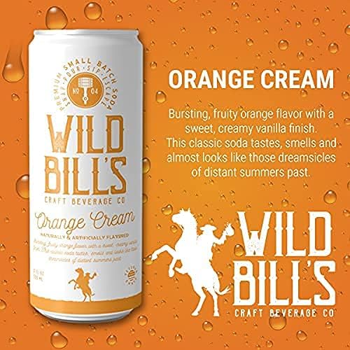 Miniatura 2 de Wild Bill's Soda de naranja y crema clásica artesanal, refrescos de soda, refrescos cremosos hechos con azúcar de caña pura, sin cafeína, sin jarabe