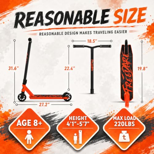 FREEDARE Pro Stunt Scooter for 8 Years Old Up Kids & Teens, Adults, Orange by FREEDARE - Image 5