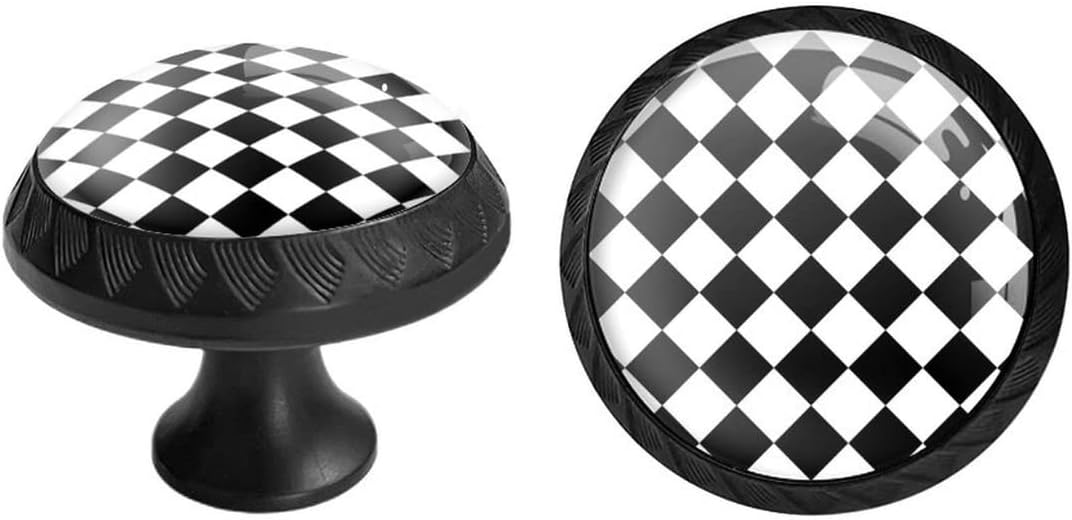 6 Pack Black Drawer Pulls Knobs, Yellow Vinyl Record Music Cabinet Knobs Crystal Glass Dresser Knobs for Kitchen Bathroom Hardware