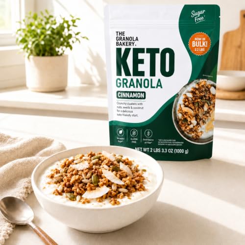 TGB Cinnamon Granola Cereal, Keto Snack, Sugar Free, High Fiber, 2.2lb Bag - image 4