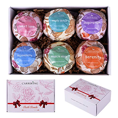 Bath Bombs Carreking 6PCS Bath Bomb Gift Set of Bubble Bath Sets Luxury Fizzies Effervescent Shower Gift Kit Ideas for Women, Moms, Girlfriend, Birthdays and Bridal Showers (Set of 6pcs)