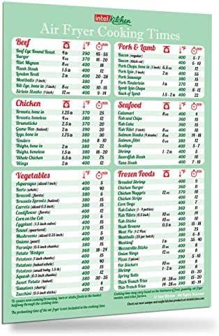 Must-Have Air Fryer Accessories Air Fryer Cooking Times All-in-One Magnet Accurate Instant Guide Big Text Easy to Read Healthy Handy Quick Cheat Sheet Chart 8”x11” Green Kitchen Gift Recipe Cookbooks