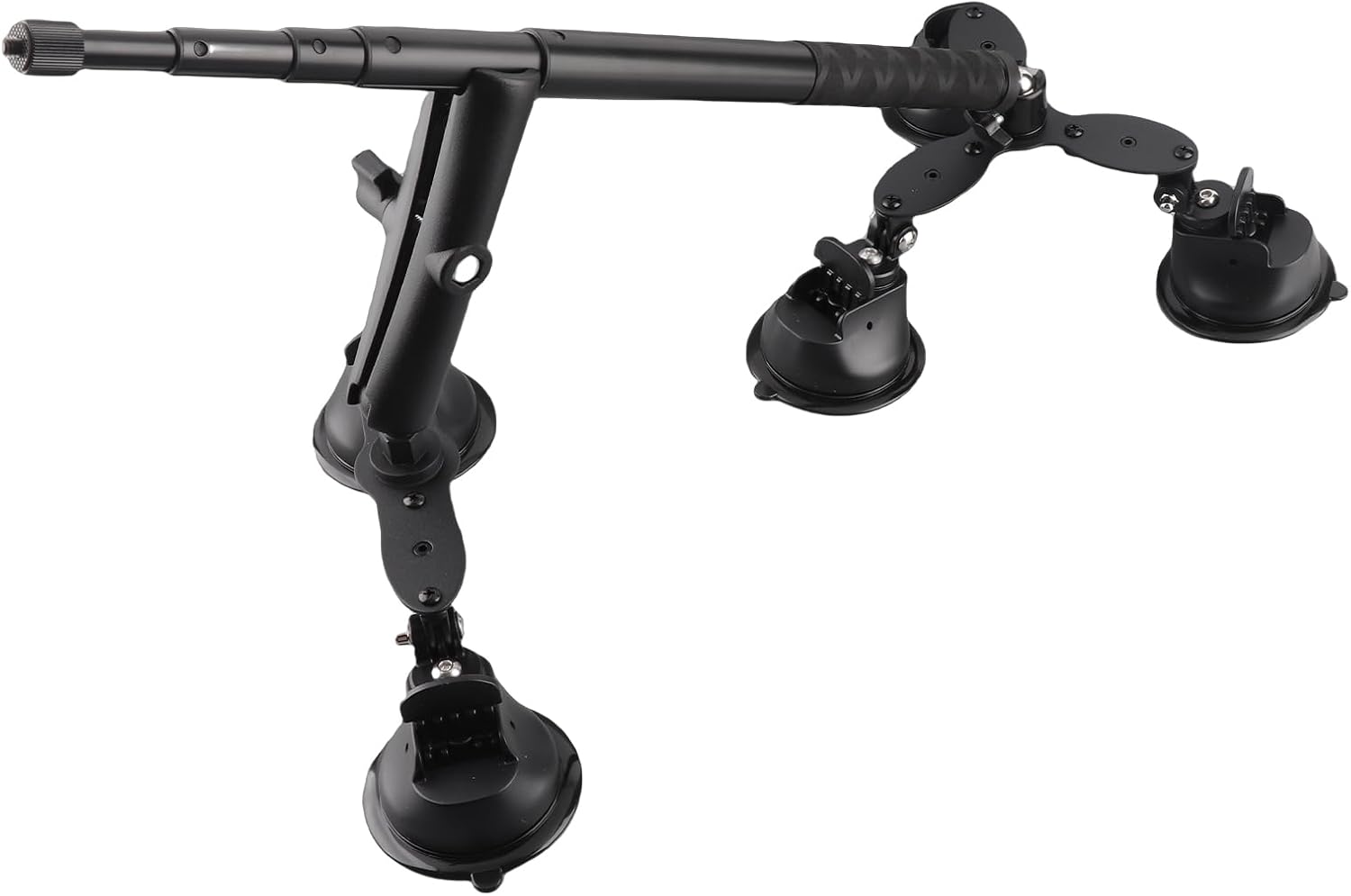 5 in 1 Suction Cup Camera Mount Kit Durable Silicone Suction Mount with Adjustable Selfie Stick for Windshield and Bike Handlebars