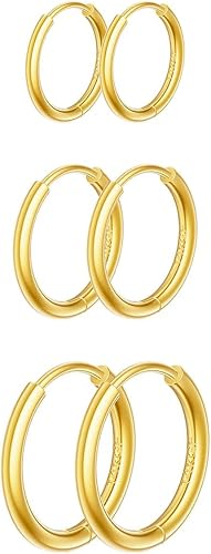 Rumgey Small Hoop Earrings for Women, Lightweight Huggie Hoop Earrings Dainty Hy