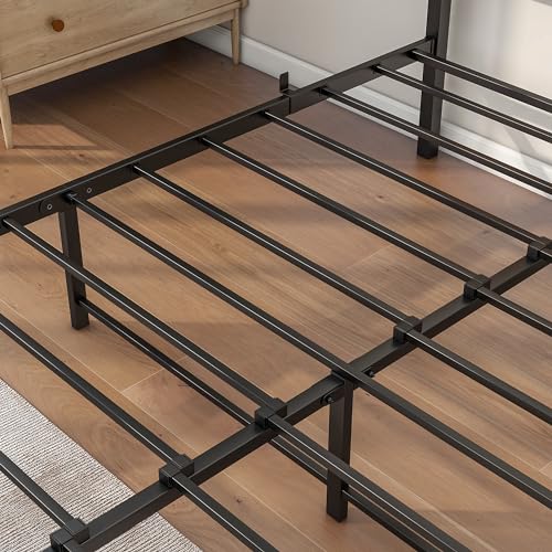 Image of BOFENG Full Size Bed Frame with Wood Headboard,Heavy Duty Platform Bed Frame Full with Storage No Box Spring Needed,Reinforced Steel Slats Support,Mattress Foundation,Oak Color