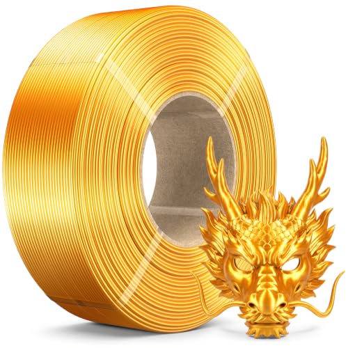 Image of SUNLU Silk PLA Plus Filament Refill, Smooth Silky Surface, No-Spool 3D Printer Silk Filament 1.75mm for Reusable Spools, Compatible with Bambu Lab 3D Printers, 1KG, Silk Brass