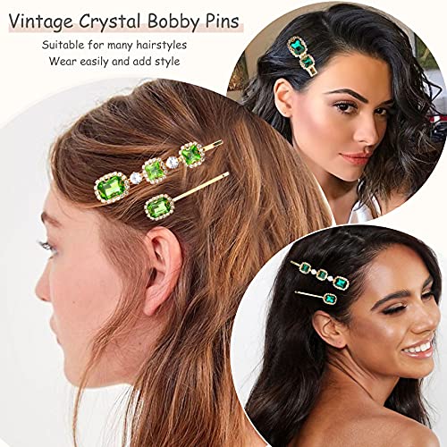 image for Messen 10 Pieces Vintage Rhinestones Decorative Hair Pins Bling Handma