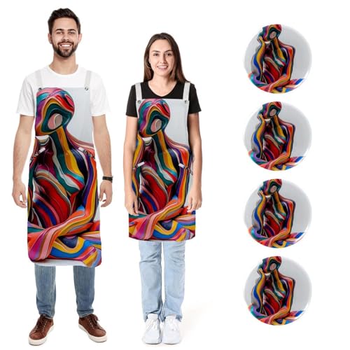 Tabliers de cuisine art coloré résistant à l'eau pour protéger vos vêtements des taches