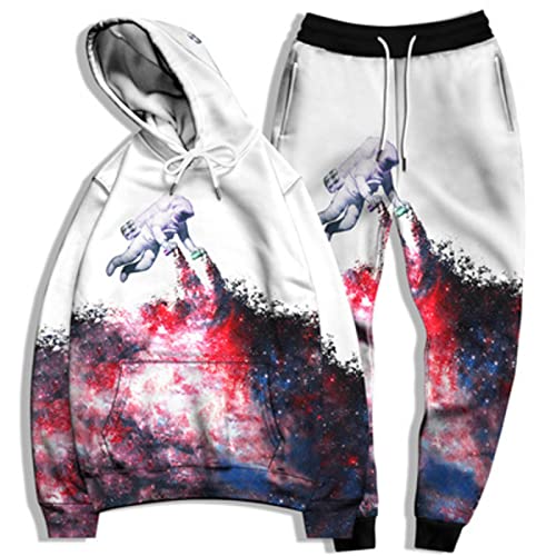 Gvcrqe Men Tracksuit 3D Hoodie Jogger Set Couples Smoke Printed Tracksuit Sweatshirt Sweatpants Style 13 Small #TOP30