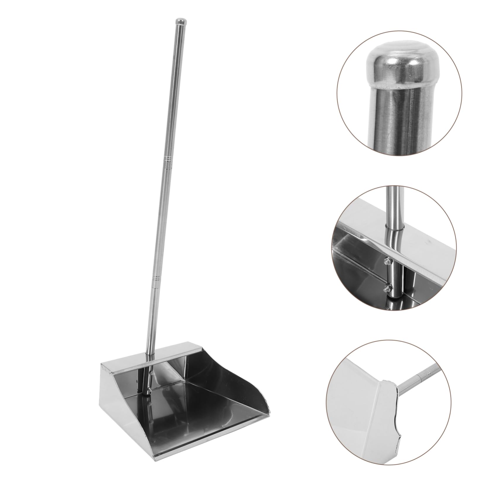 STOBOK Pala De Basura Bandeja De Garaje Comprar Herramienta De Limpieza De La Casa Recogedor De Interior Recogedores Con Mango Sartén Larga Cepillo De Barrido Acero Inoxidable Niño Metal