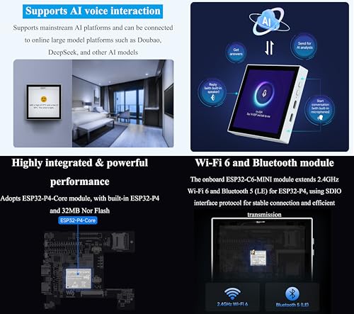 ESP32-P4 Smart 86 Box Development Board, ESP32-P4 Chip Onboard 4inch IPS 720 x720 Pixel Touch Display, Enable Smart Living & Industrial IoT, Supports AI Voice Interaction (Support External Camera) - Image 5