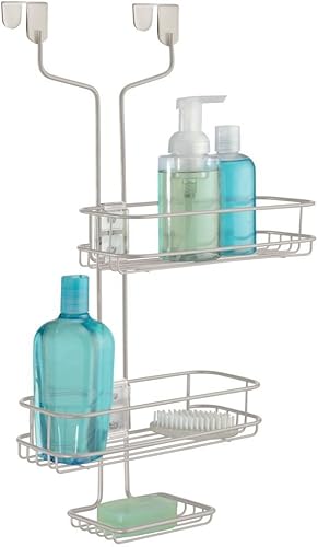 Miniatura 3 de iDesign Linea - Organizador de ducha ajustable sobre la puerta, satén