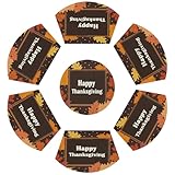 Round Table Mat Thanksgiving Fall Maple Leaf Wedge Placemats Set of 6 with Centerpiece Round Mat, Heat Resistant Non-Slip PVC Table Mat for Kitchen Dining Table Party Decoration,E-1659