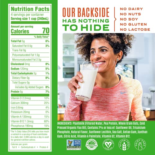 Good Karma Unsweetened Oat Milk Plus Protein and Omega-3, 32 Ounce (Pack of 6), Plant-Based Non-Dairy Milk Alternative with Oats, Flax and Peas, Lactose Free, Vegan, Shelf Stable