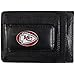 NFL Siskiyou Sports Mens Kansas City Chiefs Leather Cash & Cardholder One Size Black