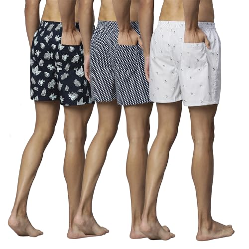Image of Urban Scottish Ultra-Comfortable Men's Boxer Pants (Pack of 3) - 100% Cotton Material with A Stylish Print - Soft and Stretchy Elastic Waist Band - Dynamic Movement and Hardwearing Stitching