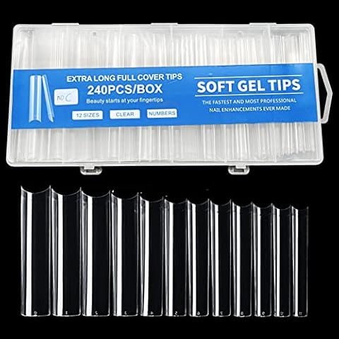 JZK 240x XXXL Clear Half Cover Nail Tips Cover