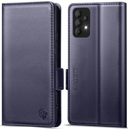 CASBST Handyhülle für Samsung Galaxy A50/A30S Hülle, Premium Leder Schutzhülle Klappbar für Samsung Galaxy A50 Flip Case mit Kartenfach Ständer Magnet Klapphülle für Samsung A50 Hülle (Schwarz)