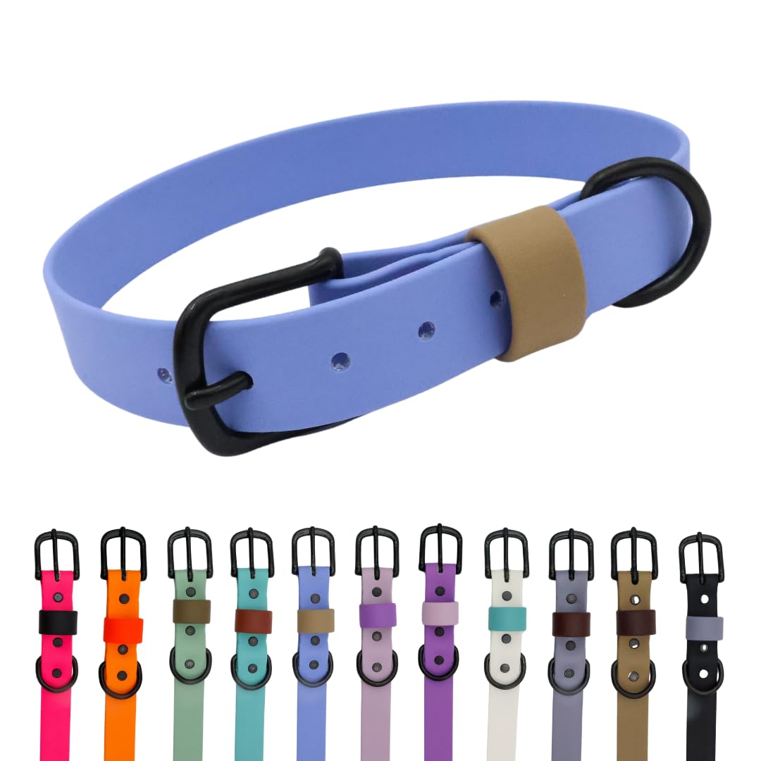 Collier pour chien flexible étanche bleu pervenche taille XL
