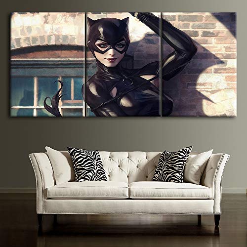 Tableau sur toile chat pour salon : triptyque moderne et chaleureux - 2