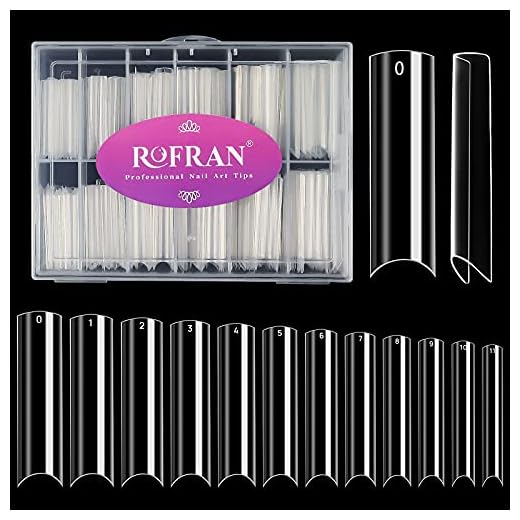 240 Pcs Extra Long C Curve Nail Tips - XXL Clear Fake Straight Square Shape Half Cover Acrylic False Nails with Box for Salons Nail Art,12 Sizes