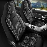 MONTAGE: Elastisches Material für leichte Montage in 15 min mit Klett- und Klemmverbindungen rutschfester Halt. Die Kopfstützen werden komplett verdeckt. Geeignet mit nicht abnehmbaren Kopfstützen.