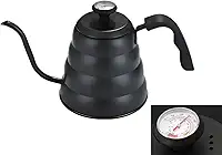 Chaleira Bico De Ganso Fino Barista Inox com Termômetro 1,2l (Preta)
