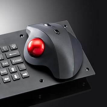 Panel Mount Industrial USB Keyboard With Ergonomic Trackball Mouse for Marine Applications