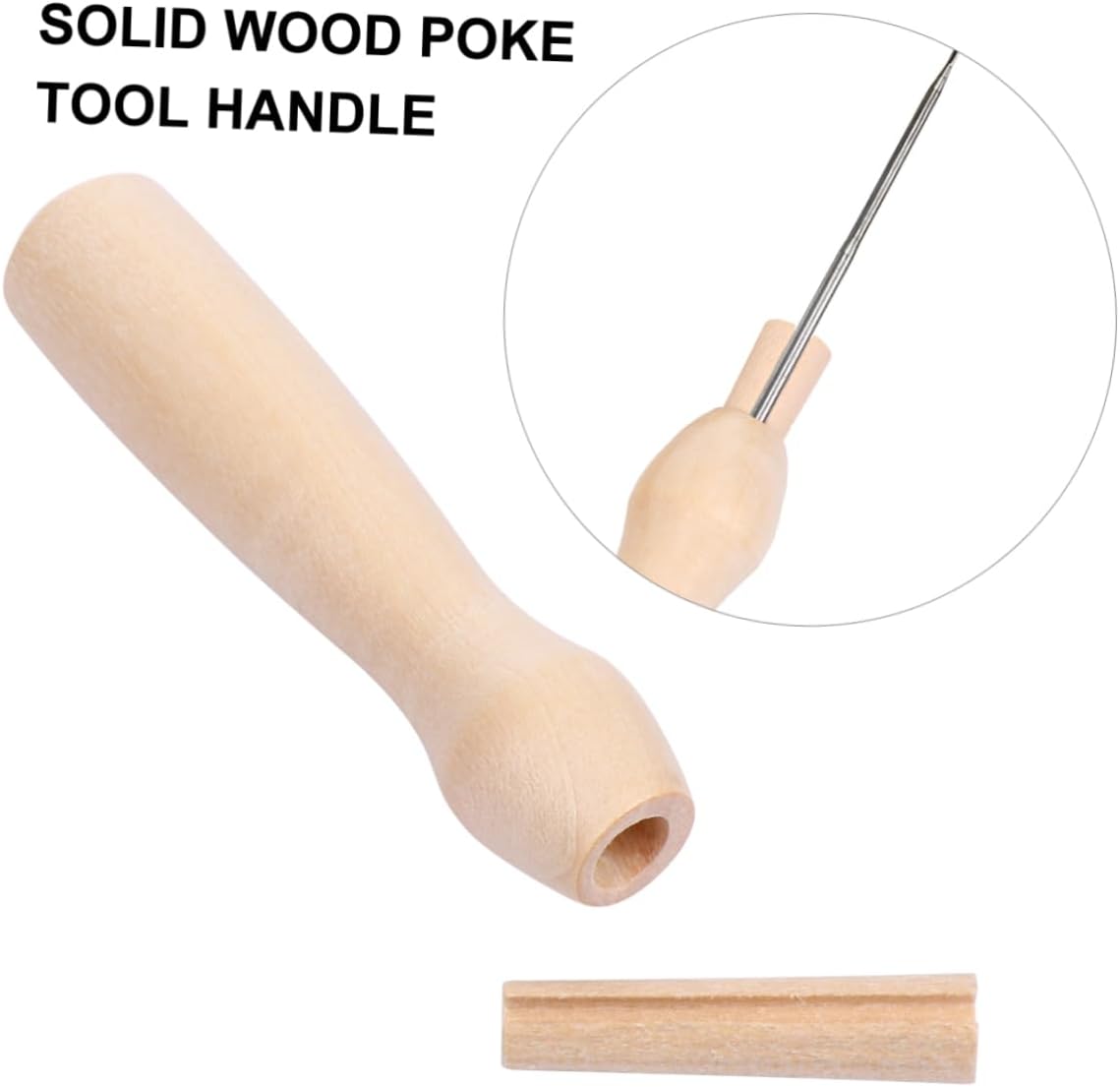 BEBEMOKO Wooden Handle Sticking Needle Tool for Wool Felt DIY 5PCS Solid Wood Stick Tool Set for Needle Felting Crafts and Projects
