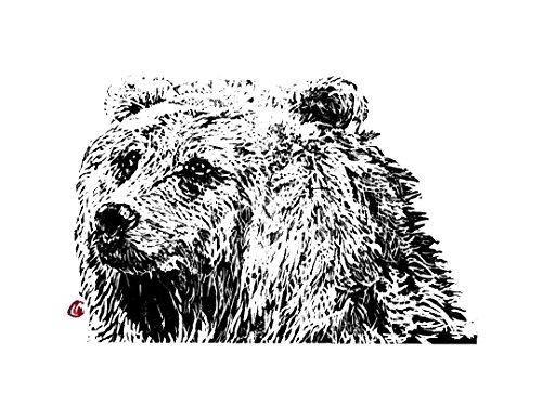 Ours linogravure originale une idée cadeau pour des sous-verres