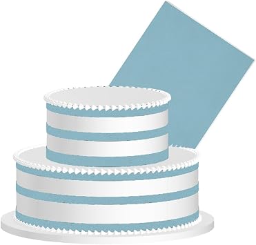 Powder Blue Edible Frosting Cake Decoration Border Topper Wraparound Sheet for Cakes Cupcakes Cookies Dessert Decorating