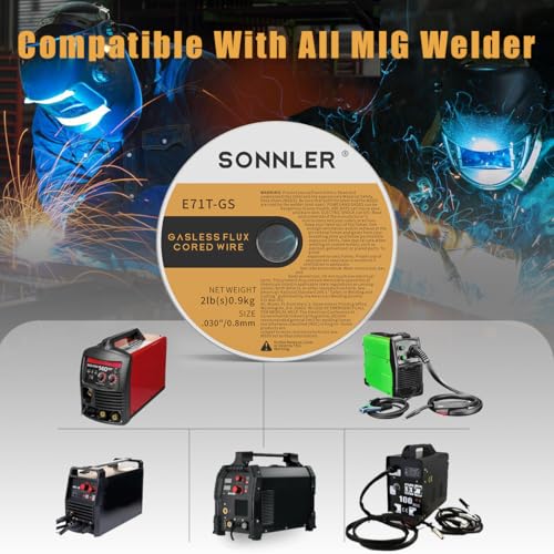 Image of .030 Flux Core Welding Wire, Mig Welding Wire, 2Lbs Low Splatter Mild Steel E71T-GS Wire Compatible With HF Fourney Harbor Welder(3 PACK) | Low Splatter Gasless Carbon Steel Mig Welding Wire Compatible With HF Fourney Harbor Welder