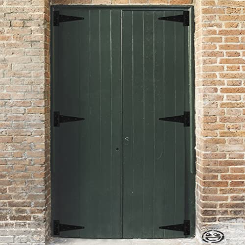 12" T-Strap Door Hinges Heavy Duty Tee Shed Gate Hinges Black Wrought Hardware Rustproof For Gate,Barn Door Gates,Wooden Fences,Yard Door(12 Inch, 2 Pcs) #TOP5