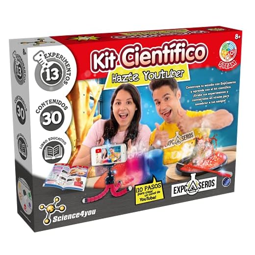 Science4you - Hazte Youtuber 8 CREA tu Canal y Haz 13 Experimentos Expcaseros, Kit Cientifico, Juegos Educativos para Niños 8-10 Años