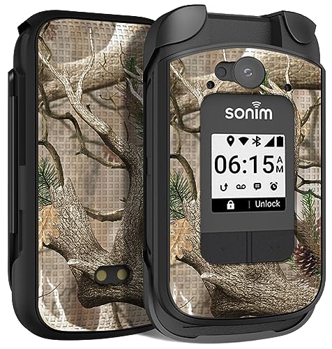 Nakedcellphone Case for Sonim XP3 Plus 4G Flip Phone, Slim Hard Shell Protector Cover for XP3plus (Model XP3900, Year 2021) - Bush Camo Design